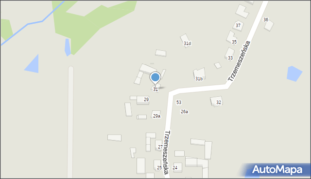 Gniezno, Trzemeszeńska, 31, mapa Gniezna