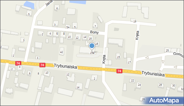 Gomulin-Kolonia, Trybunalska, 15a, mapa Gomulin-Kolonia