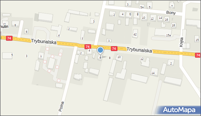 Gomulin-Kolonia, Trybunalska, 6, mapa Gomulin-Kolonia