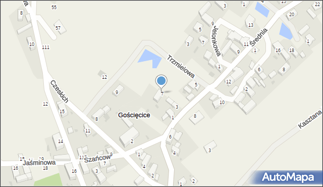 Gościęcice, Trzmielowa, 7, mapa Gościęcice