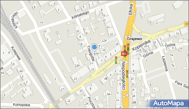 Grajewo, Traugutta Romualda, gen., 3, mapa Grajewo