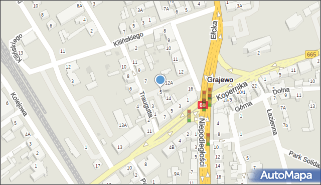 Grajewo, Traugutta Romualda, gen., 5, mapa Grajewo