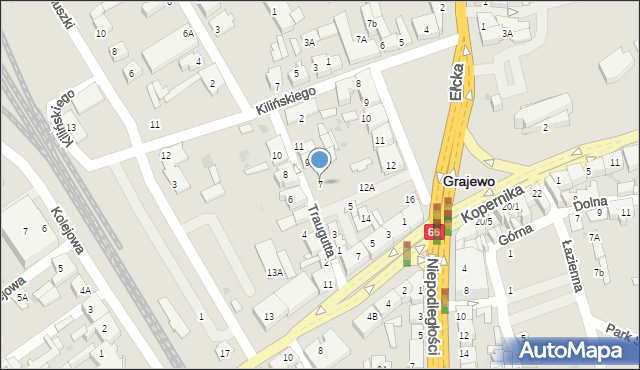Grajewo, Traugutta Romualda, gen., 7, mapa Grajewo