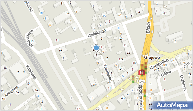 Grajewo, Traugutta Romualda, gen., 8, mapa Grajewo
