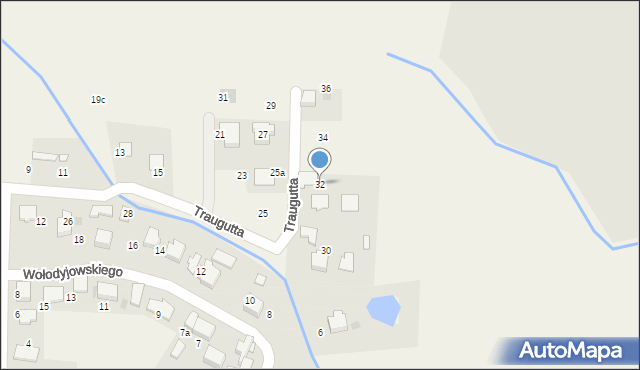 Gromiec, Traugutta Romualda, gen., 32, mapa Gromiec