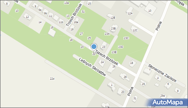 Henryków-Urocze, Trzech Brzózek, 22, mapa Henryków-Urocze