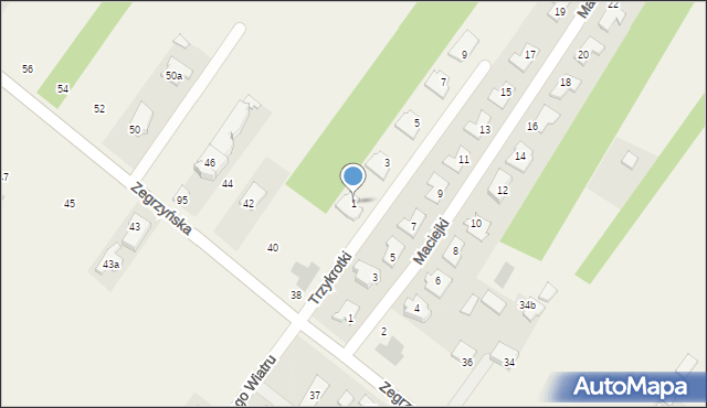 Jachranka, Trzykrotki, 1, mapa Jachranka