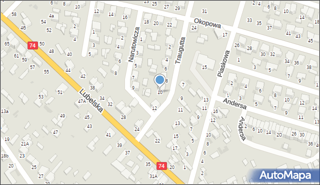 Janów Lubelski, Traugutta Romualda, gen., 10, mapa Janów Lubelski