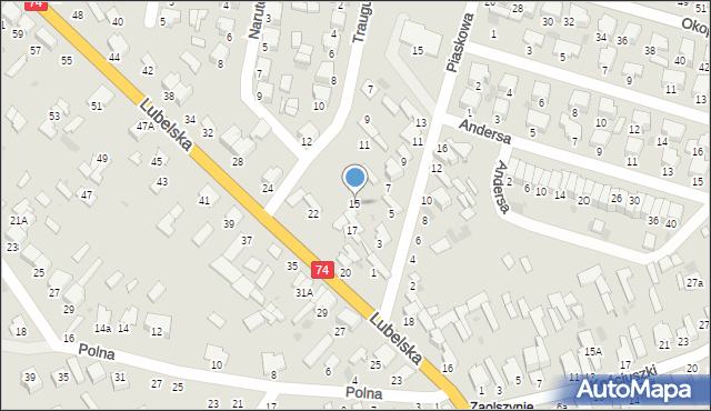 Janów Lubelski, Traugutta Romualda, gen., 15, mapa Janów Lubelski