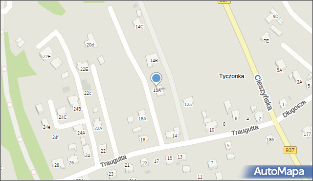 Jastrzębie-Zdrój, Traugutta Romualda, gen., 14A, mapa Jastrzębie-Zdrój
