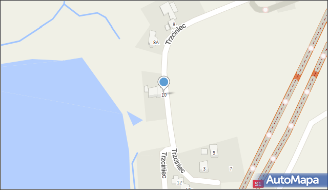 Jawiszowice, Trzciniec, 10, mapa Jawiszowice