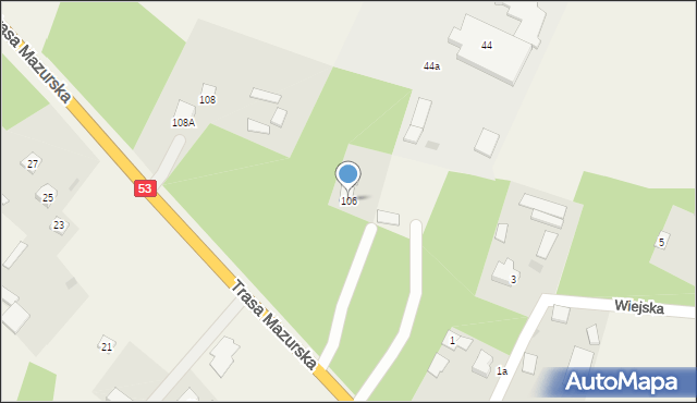 Kadzidło, Trasa Mazurska, 106, mapa Kadzidło