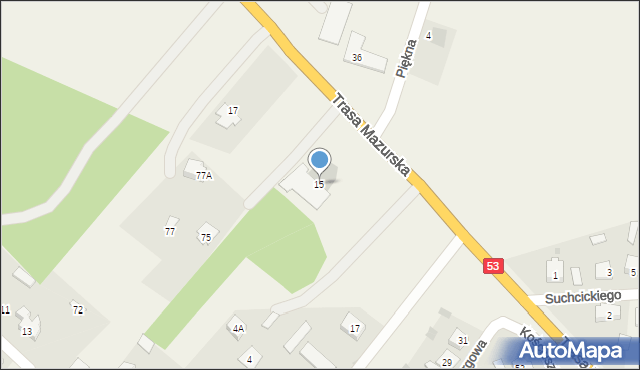 Kadzidło, Trasa Mazurska, 15, mapa Kadzidło