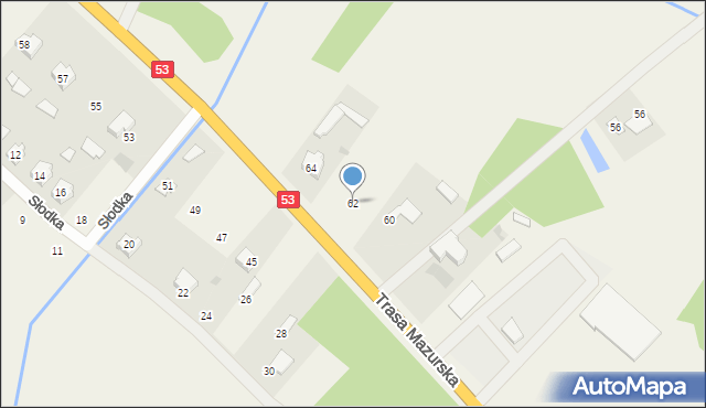 Kadzidło, Trasa Mazurska, 62, mapa Kadzidło