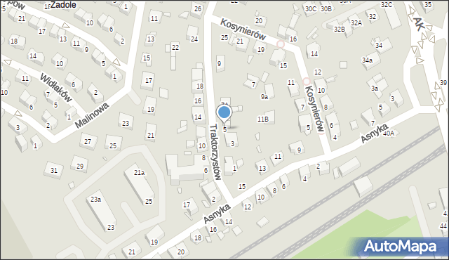 Katowice, Traktorzystów, 5, mapa Katowic