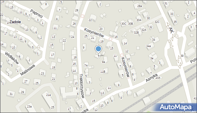 Katowice, Traktorzystów, 7, mapa Katowic