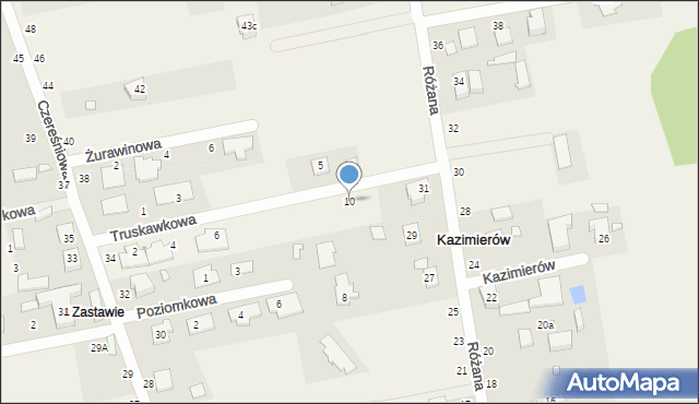 Kazimierów, Truskawkowa, 10, mapa Kazimierów