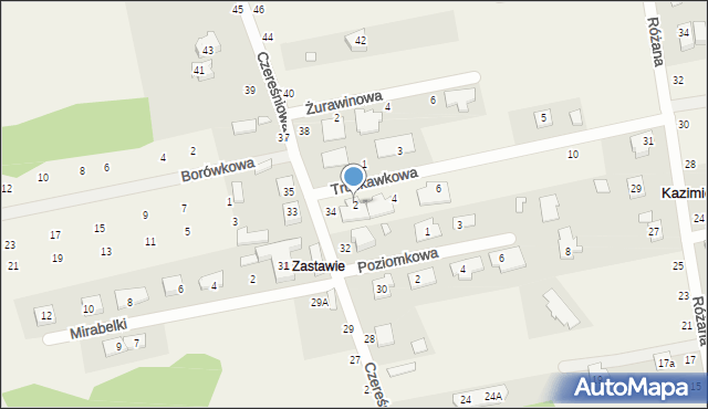Kazimierów, Truskawkowa, 2, mapa Kazimierów