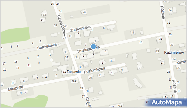 Kazimierów, Truskawkowa, 4, mapa Kazimierów