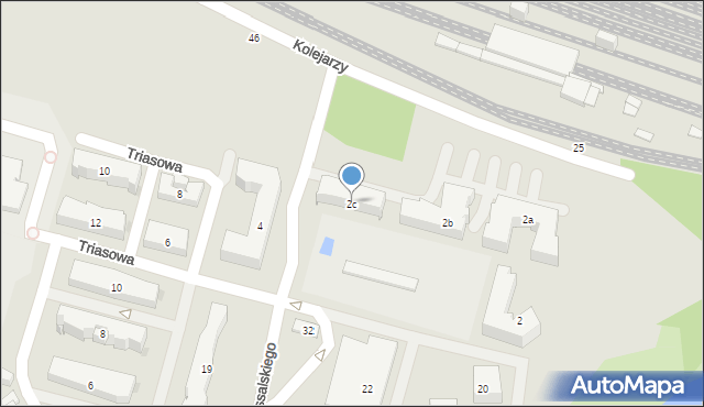 Kielce, Triasowa, 2c, mapa Kielc