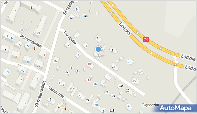 Kielce, Traugutta Romualda, gen., 11, mapa Kielc
