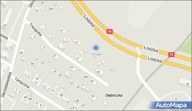Kielce, Traugutta Romualda, gen., 23, mapa Kielc