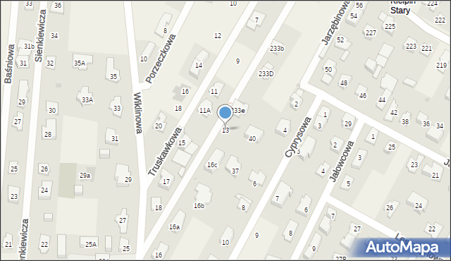 Kiełpin, Truskawkowa, 13, mapa Kiełpin