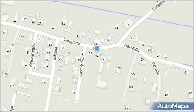 Kietrz, Traugutta Romualda, gen., 54, mapa Kietrz