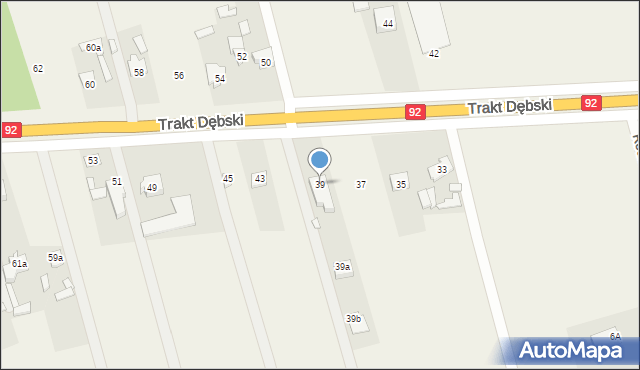 Kobierne, Trakt Dębski, 39, mapa Kobierne