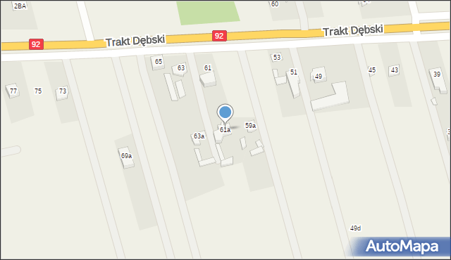 Kobierne, Trakt Dębski, 61a, mapa Kobierne