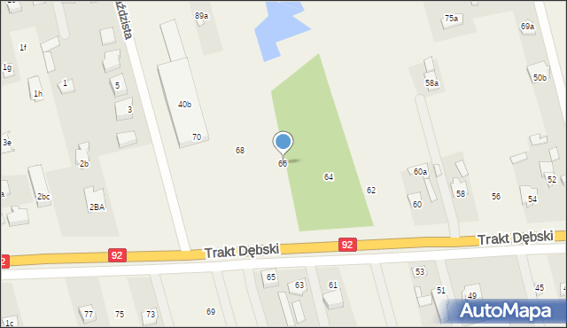 Kobierne, Trakt Dębski, 66, mapa Kobierne