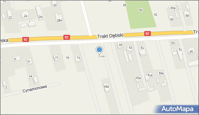 Kobierne, Trakt Dębski, 69, mapa Kobierne