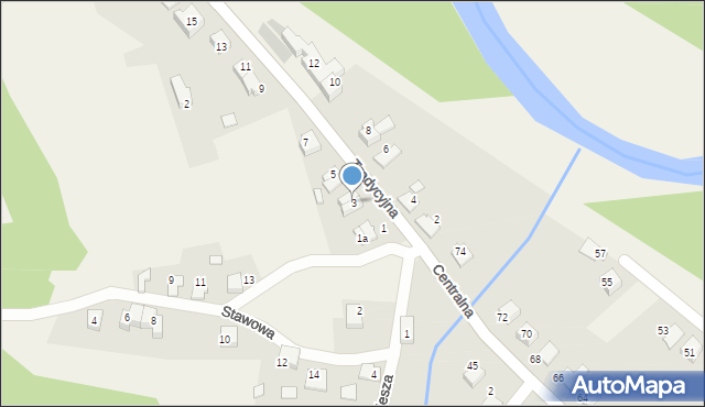 Kobiernice, Tradycyjna, 3, mapa Kobiernice