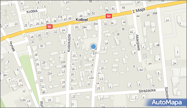 Kołbiel, Traugutta Romualda, gen., 3, mapa Kołbiel