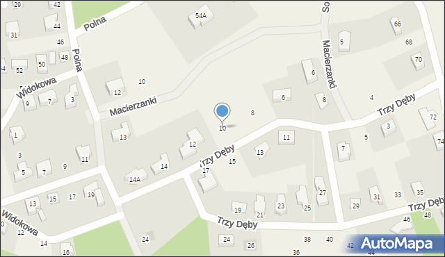 Kolbudy, Trzy Dęby, 10, mapa Kolbudy