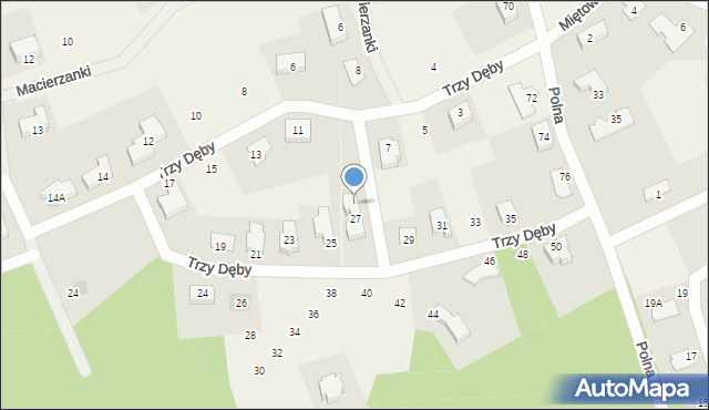 Kolbudy, Trzy Dęby, 27A, mapa Kolbudy