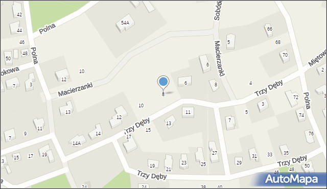 Kolbudy, Trzy Dęby, 8, mapa Kolbudy