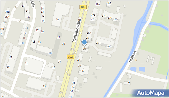 Kołobrzeg, Trzebiatowska, 40, mapa Kołobrzegu