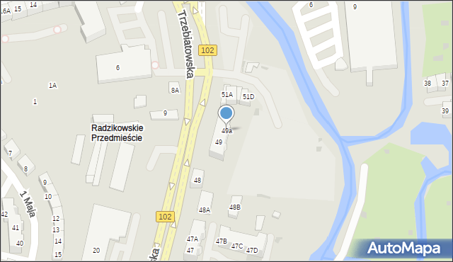 Kołobrzeg, Trzebiatowska, 49a, mapa Kołobrzegu