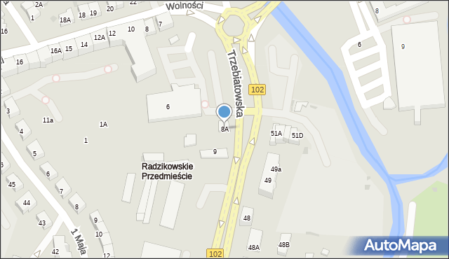 Kołobrzeg, Trzebiatowska, 8A, mapa Kołobrzegu
