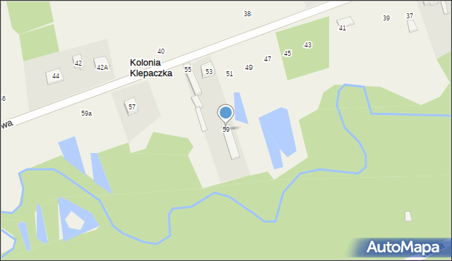 Kolonia Klepaczka, Transportowa, 59, mapa Kolonia Klepaczka