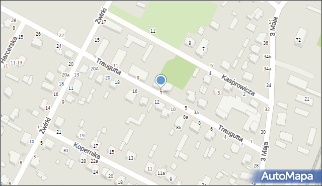 Koluszki, Traugutta Romualda, gen., 7, mapa Koluszki