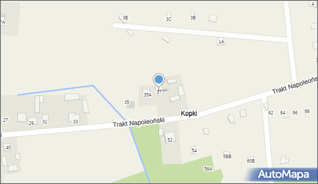 Kopki, Trakt Napoleoński, 37, mapa Kopki