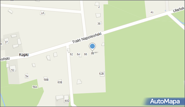 Kopki, Trakt Napoleoński, 68, mapa Kopki