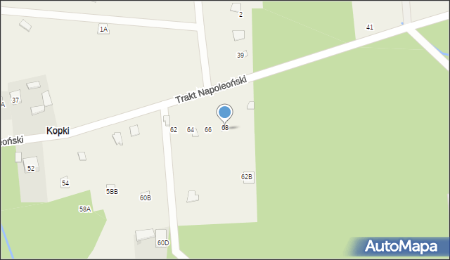 Kopki, Trakt Napoleoński, 70, mapa Kopki