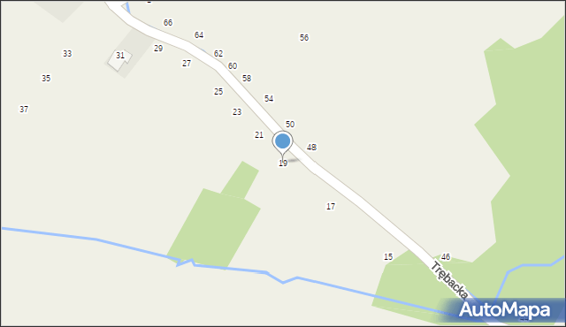 Korczyna, Trębacka, 19, mapa Korczyna