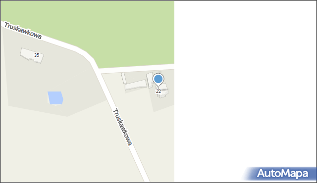 Korzystno, Truskawkowa, 22, mapa Korzystno