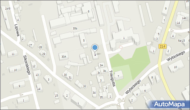 Kościerzyna, Traugutta Romualda, gen., 4, mapa Kościerzyna