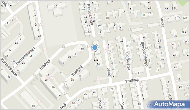 Koszalin, Tradycji, 13b, mapa Koszalina