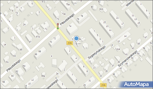Koszalin, Traugutta Romualda, gen., 5, mapa Koszalina